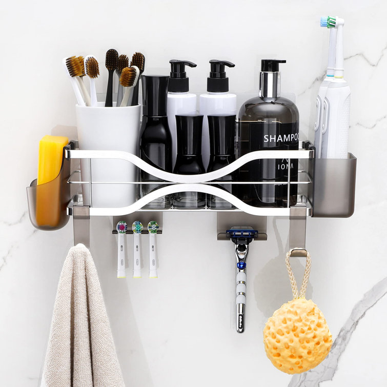 Luch Suction Stainless Steel Shower Shelf Wayfair.co.uk